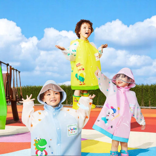 Kids Rain Poncho with Hood Raincoat for Boys & Girls