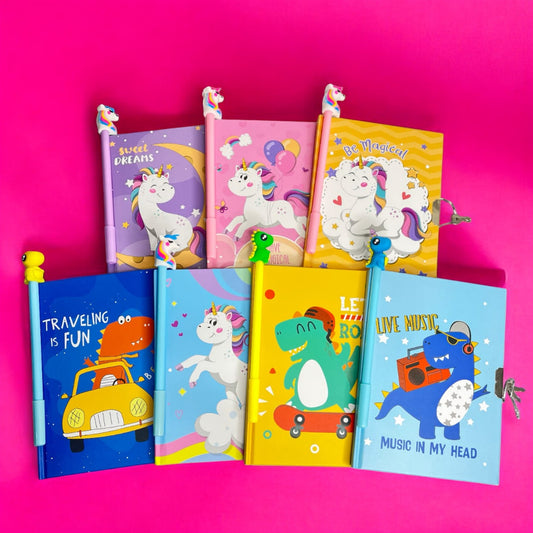 Notebook Cartoon Lock Diary Return Gift For Girls & Boys