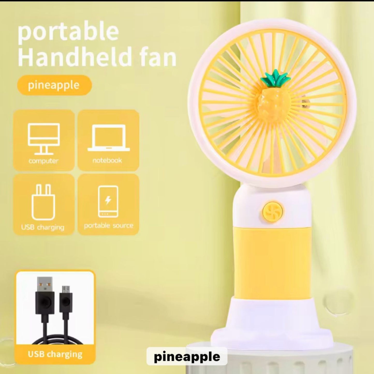 Battery Operated Portable Hand Fan with USB Charging