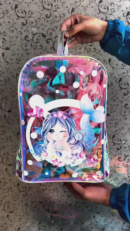 Holographic 14'' Premium Quality Trendy Backpack for Kids