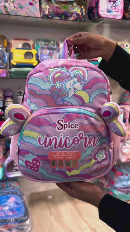 14'' Unicorn Backpack for Girls with Personalised Name Badge