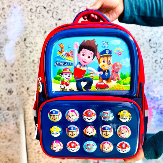 Kids Cartoon Characters 16'' School Backpack with Name Badge
