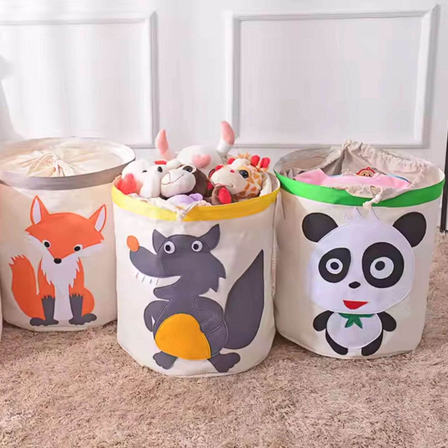 Canvas Storage Bin - Laundry and Toy Basket for Kids